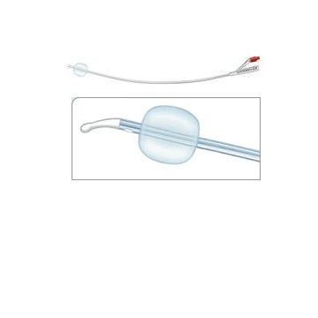 Catetere foley in silicone per adulti brillant plus 2 vie senza scanalature ch20 lunghezza 41 cm palloncino 10 ml punta cilindrica 2 fori 1 pezzo