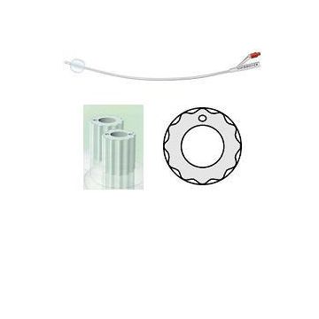 Catetere vescicale in silicone profilcath plus scanalato 2 vie ch20 lunghezza 31 cm punta cilindrica 2 fori contrapposti palloncino 5 ml 1 pezzo