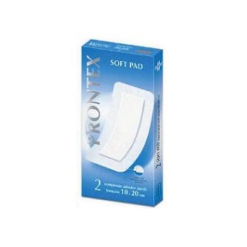 Garza compressa prontex soft pad autoadesiva 10x20cm 2 pezzi