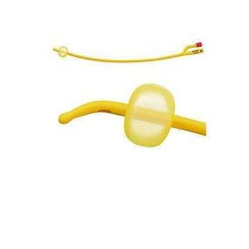 Catetere foley a media permanenza  rusch gold plus a 2 vie in silkolatex lattice-silicone per adulto ch18 lunghezza 40 cm punta tiemann a 1 fori palloncino 5-15 ml 1 pezzo