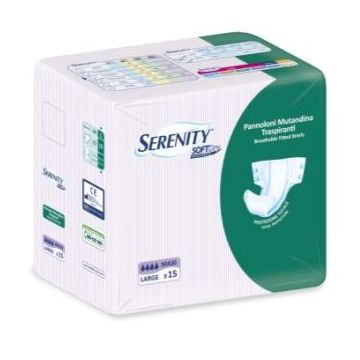 Pannolone per incontinenza a mutandina serenity softdry maxi large 15 pezzi
