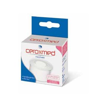 Cerotto adesivo in rocchetto ceroxmed in tessuto non tessuto aerato ipoallergenico bianco 500x2,5 cm 1 pezzo