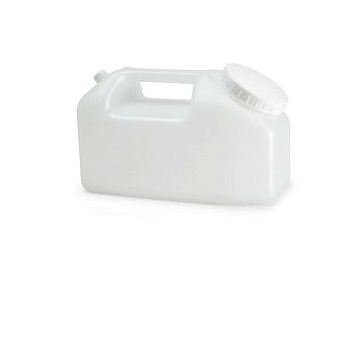 Contenitore a tanica per la raccolta delle urine 24 ore,in polietilene trasparente+tappo a vite con scala graduata da 500 a 2500ml