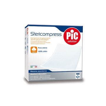 Garza compressa idrofila pic 10x10cm 4 strati 2 buste 25 pezzi fustella