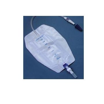 Sacca raccogli urina da gamba per incontinenza 3 camere comfort 500 ml a basso profilo in pvc lato rivestito tnt con tubo diritto 45 cm senza punto di prelievo 8 pezzi