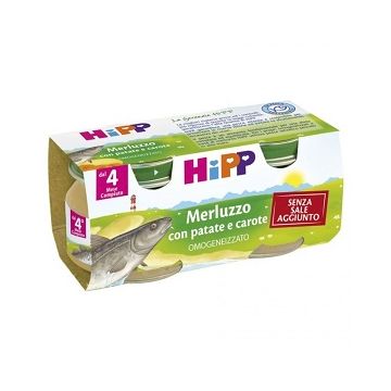 Hipp omogeneizzato merluzzo carote patate 2x80 g