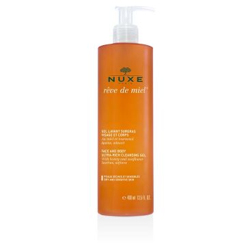 Nuxe reve de miel gel detergente viso e corpo 400 ml