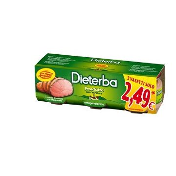 Dieterba omogeneizzato prosciutto 3 pezzi 80 g