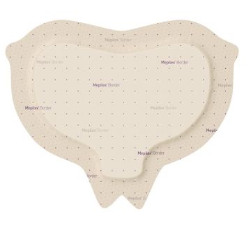 Medicazione in schiuma di poliuretano mepilex border conformata per sacro assorbente bordo integrato strato di contatto in silicone morbido 15x15 cm 5 pezzi