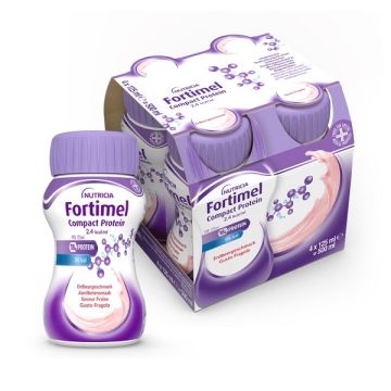Fortimel compact protein fragola 4 bottiglie 125 ml