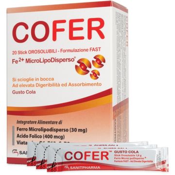 Cofer 20 stick orosolubili da 1,6 g gusto cola