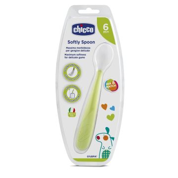 Chicco cucchiaio morbido silicone 6m+ verde up