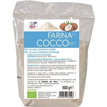 Fsc farina di cocco bio ad alto contenuto di fibra 500 g