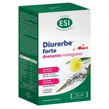 Esi diurerbe forte drenante melograno 24 pocket drink da 20 ml senza glutine