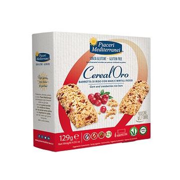 Piaceri mediterranei cerealoro barretta di riso con mais e mirtilli rossi 6 pezzi da 21,5 g
