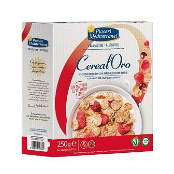 Piaceri mediterranei cerealoro fiocchi di riso con mais e frutti rossi 250 g