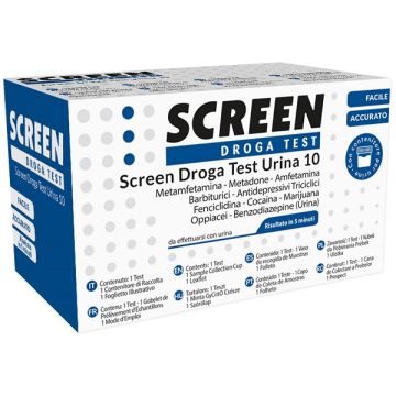 Screen droga test 10 droghe test antidroga con contenitore urina