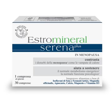 Estromineral serena plus 30 compresse senza glutine senza lattosio senza conservanti senza coloranti aggiunti
