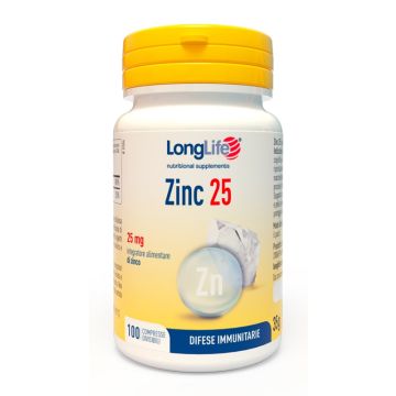 Longlife zinc 25 mg 100 compresse divisibili