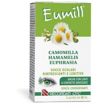 Eumill camomilla hamamelis euphrasia gocce oculari rinfrescanti e lenitive anche con lenti a contatto indossate senza conservanti 10 ml