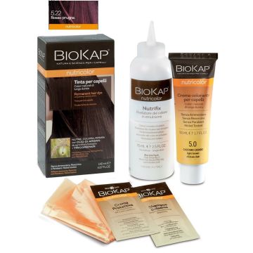 Biokap nutricolor 5,22 rosso prugna tinta tubo + flacone