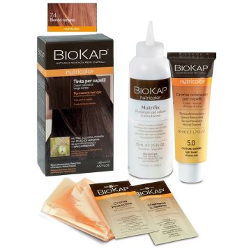 Biokap nutricolor 7,4 new biondo ramato tinta tubo + flacone