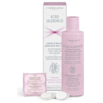 Acido ialuronico lozione di bellezza addolcente viso pelli normali e secche 200 ml