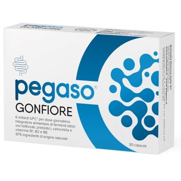 Pegaso gonfiore 30 capsule da 100 mg senza glutine naturalmente privo di lattosio
