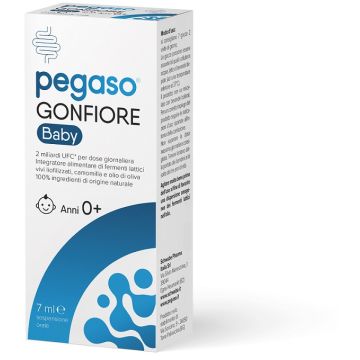 Pegaso gonfiore baby 1 flaconcino 7 ml senza zucchero senza glutine naturalmente privo di lattosio