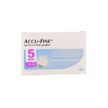 Ago per penna da insulina accu-fine pen needle accu-chek gauge 31 x 5mm 100 pezzi