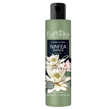 Euphidra crema corpo idratante ninfea in flacone con etichetta