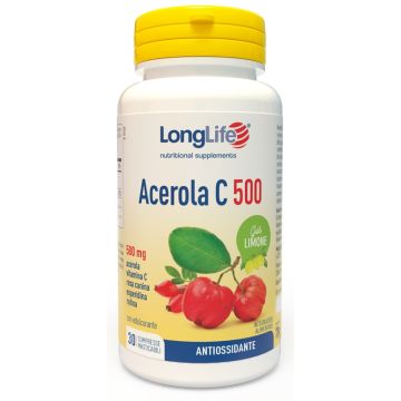 Longlife acerola c500 limone 30 compresse masticabili