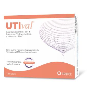 Utival 14 bustine senza glutine naturalmente privo di lattosio con zucchero d-mannosio ed edulcorante formula brevettata n. 102021000021134