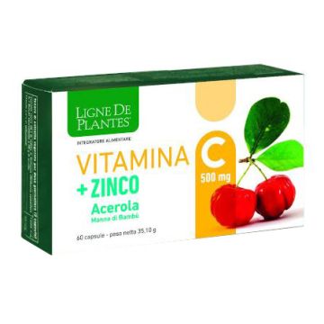 Ligne de plantes vitamina c 500 mg + zinco acerola e manna di bambu' 60 capsule