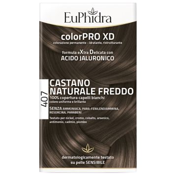 Euphidra colorpro xd 407 castano naturale f colore + attivante + balsamo + cuffia + guanti