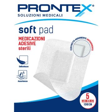 Medicazione adesiva sterile prontex soft pad 10x8 cm 5 pezzi
