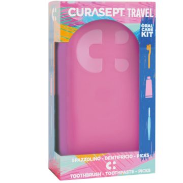Curasept travel fuxia 1 spazzolino + 1 dentifricio 20 ml + 3 picks