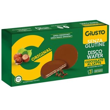 Giusto senza glutine disco wafer cioccolato al latte 3 x 24 g