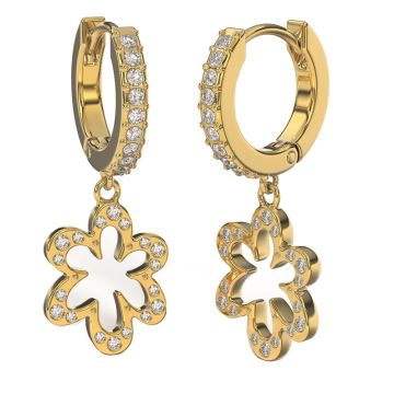 Bjt411 orecchini santorini/cristalli bianchi gold plated