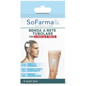 Benda a rete tubolare sofarmapiu' per coscia e testa 3 metri tesi