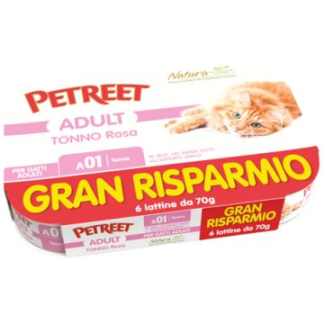 Petreet cat a01  gr tonno rosa 6x70 g