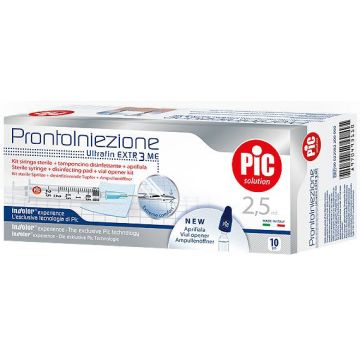 Siringa pic solution pronto iniezione 2,5 ml ago gauge 23 1 1/4 10 pezzi