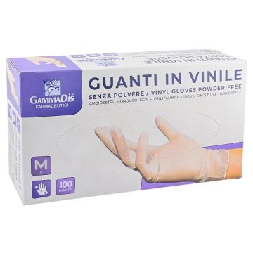 Guanti vinile senza polvere medium 100 pezzi gammadis