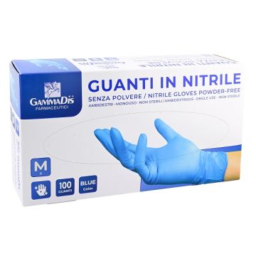 Guanti nitrile senza polvere medium 100 pezzi gammadis