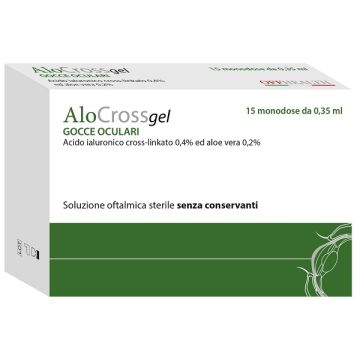 Alocross soluzione oftalmica acido ialuronico cross-linkato 0,2% e aloe vera 15 monodose da 0,35 ml