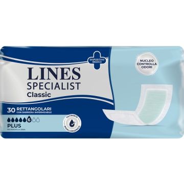 Pannolone lines specialist classic rettangolare con barriera 30 pezzi