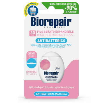 Biorepair oral care antibatterico filo cerato espandibile gengive delicate 25+5 metri