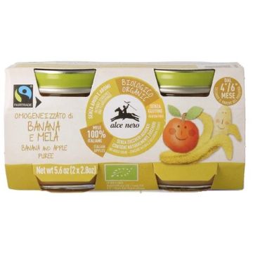 Baby food bio omogeneizzato banana/mela 2 x 80 g