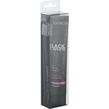 Curaprox black is white dentifrici sbiancanti 1 dentifricio da 90ml + 1 spazzolino
