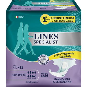 Lines specialist pannolone a mutanda media 12 pezzi